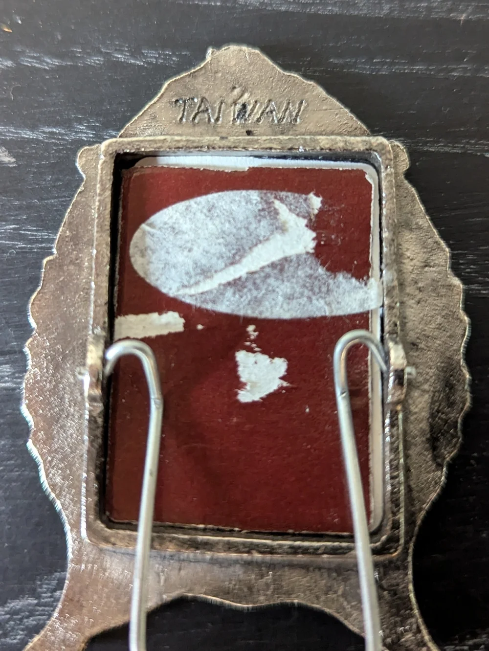 Vintage Ornate Miniature PewterSilver Towned Picture Frame 2.5